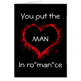 Cartão Você colocou o homem em romance, carta romântica