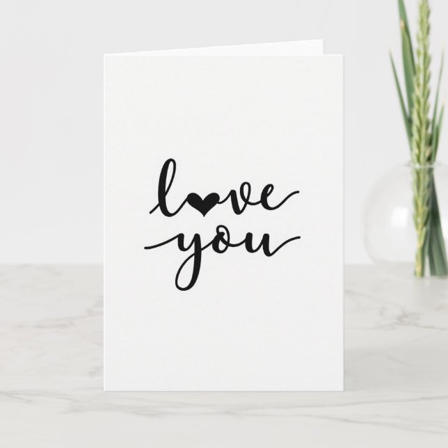 Cartão Você com Padrão de Coração de Amor (Frente)