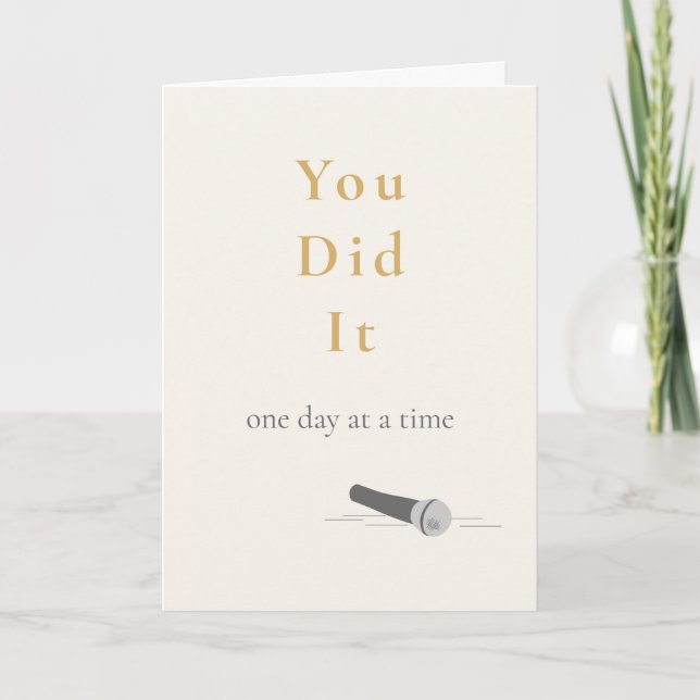 Cartão Você Conquistou Um Ano de Sobriedade (Frente)