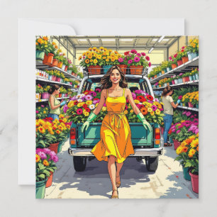 Cartão Você Cresce Garota   Arma de jardinagem