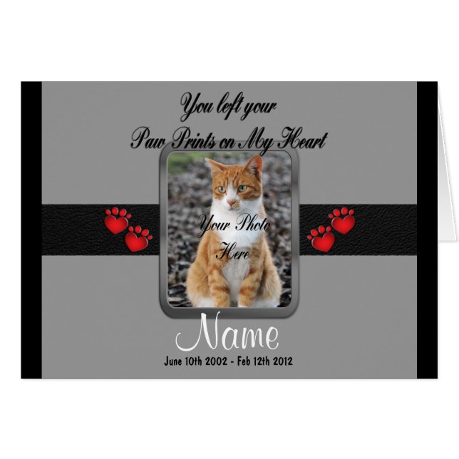 Cartão Você deixou suas impressões de pata - Cinzas (Frente Horizontal)