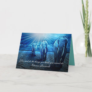 Cartão "Você deve fazer as coisas" elefantes inspiradores