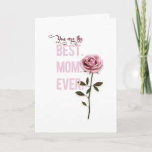 Cartão Você é a Melhor Mãe do Mundo Dia das Mães Rosa Ros