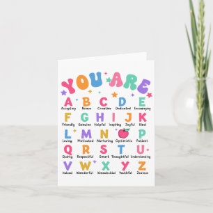Cartão Você É Alfabeto Letras Aprenda Abcs Inspiration Te