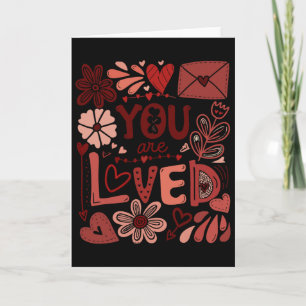 Cartão Você É Amado Boho Dia dos Namorados Floral