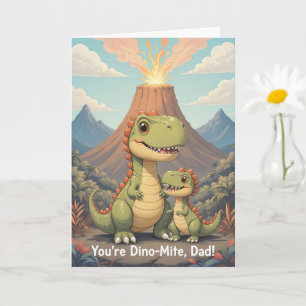 Cartão Você é Dino Mite Pai Vulcão Bonito Dinossauro Pais