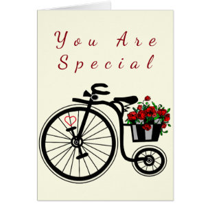 Cartão Você é especial - bicicleta romântica