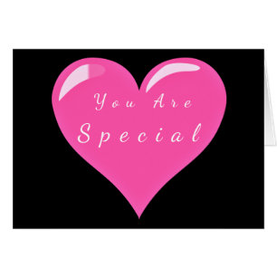 Cartão Você É Especial - Coração Rosa - Amor