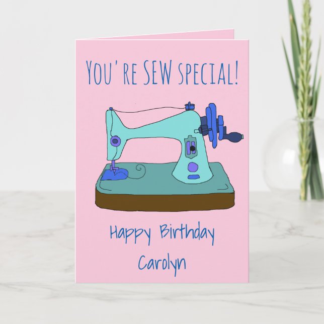 Cartão Você é especial de SEW! Feliz aniversário com seu  (Frente)