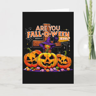 Cartão Você é Fall-o-ween Jesus Abóbora Engraçada _2