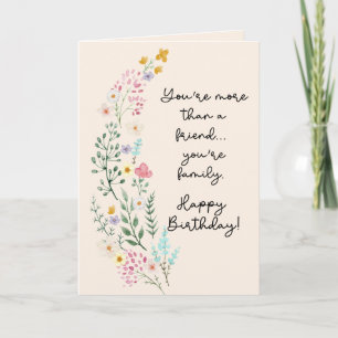 Cartão Você é Família Feliz Aniversário Flores Dobradas