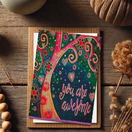 Cartão Você é incrível em árvore branca