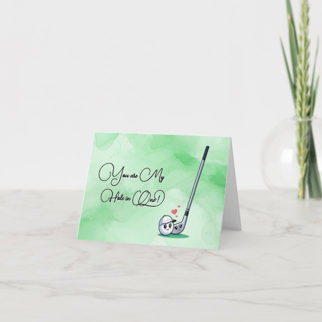 Cartão Você é Meu Buraco de Um Cute Golfe Amor (Frente)