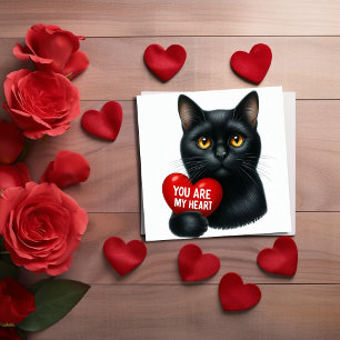 Cartão Você É Meu Coração Poema de Dia dos Namorados Gato