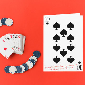 Cartão Você é meu dez perfeito 10 de espadas do dia dos n