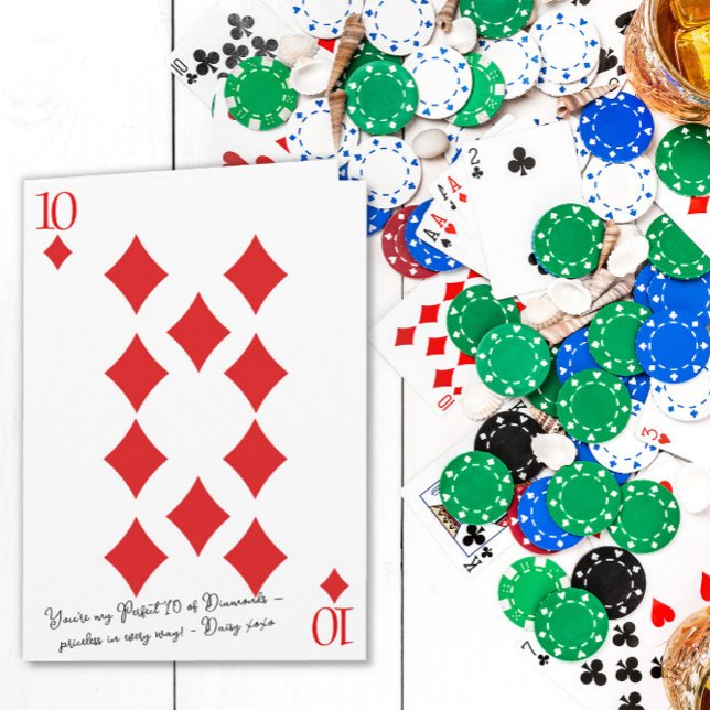 Cartão Você é meu dez perfeito 10 de ouros valentine (Criador carregado)