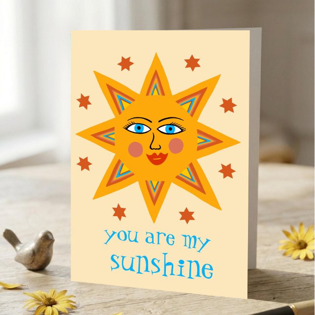 Cartão Você é meu Sol Alegre Sol PERSONALIZADO (You are my Sunshine Cheerful Sun CUSTOM Greeting Card
)