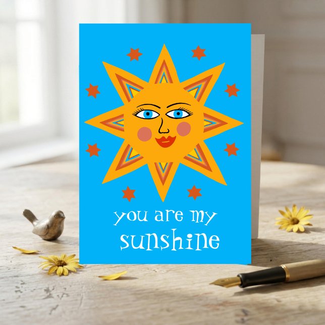 Cartão Você é meu Sol Alegre Sol PERSONALIZADO (You are my Sunshine Cheerful Sun CUSTOM Greeting Card
)