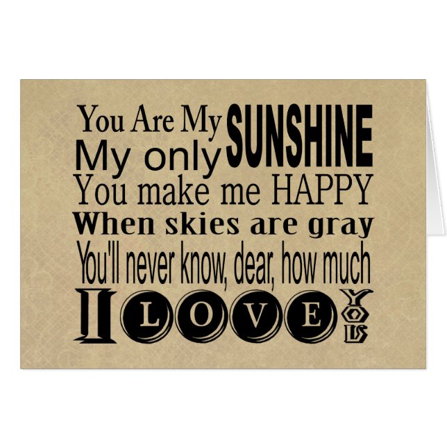 Cartão Você é meus roupa e presentes da luz do sol (Frente Horizontal)