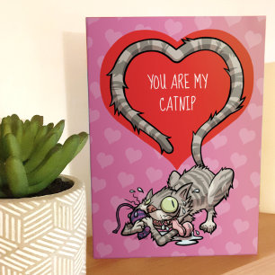 Cartão Você É Minha Erva-Cidreira Funny Valentine Gato Ca