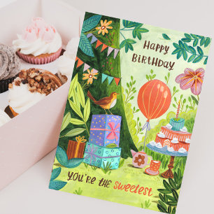 Cartão Você é o Bolo de Aniversário Mais Doce Festa no Ja