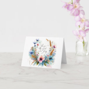 Cartão Você é o Deus que Fica, floral aquarela