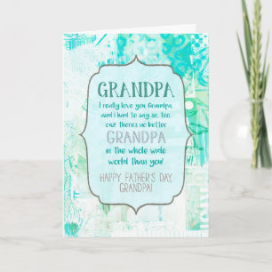 Cartão Você é o melhor Dia de os pais do avô