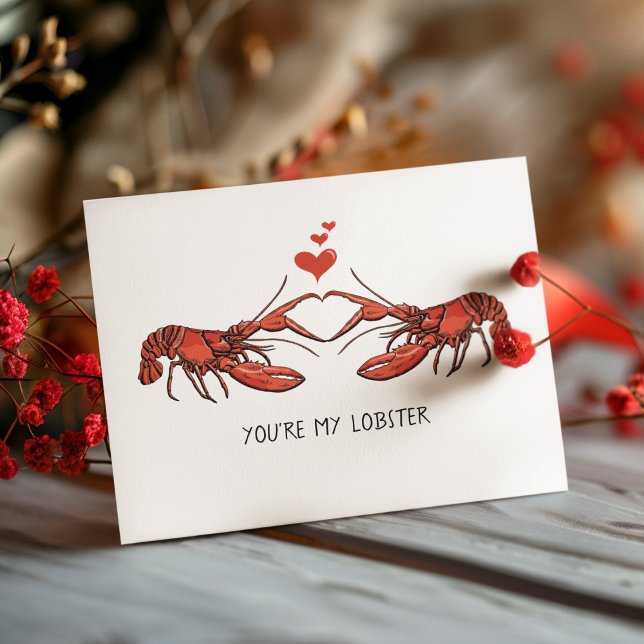 Cartão Você é o meu Dia de os namorados de Romance de Lag (You're My Lobster Funny Humorous Valentine's Day or Love Card for Spouse, Partner, Husband, Wife...)
