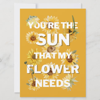 Cartão Você é o Sol que minha flor precisa