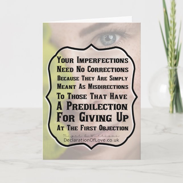 Cartão Você é perfeito do jeito que você é (Frente)