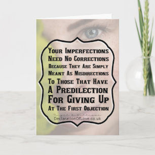 Cartão Você é perfeito do jeito que você é