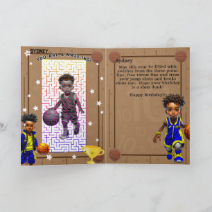 Cartão Você É Um Desenho Em Labirinto Meninos Basquete An