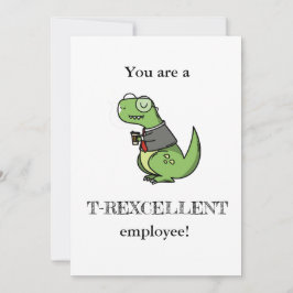 Cartão você é um excelente dino de agradecimento do funci