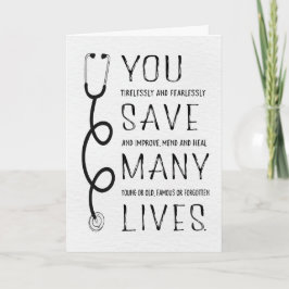 Cartão Você é um médico Excelente, Mundo Fazer um lugar m