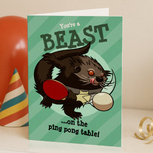 Cartão Você é um monstro! Ping Pong Binturong Bearcat