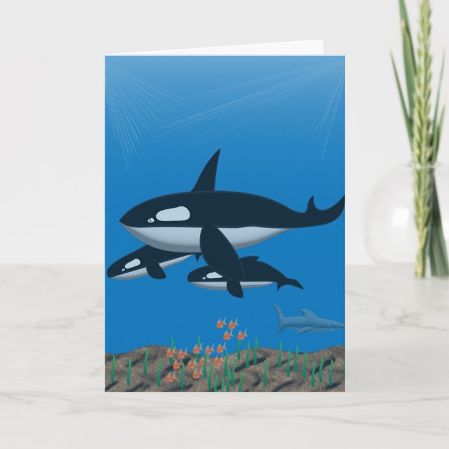 Cartão Você é uma baleia de um Pai (Frente)