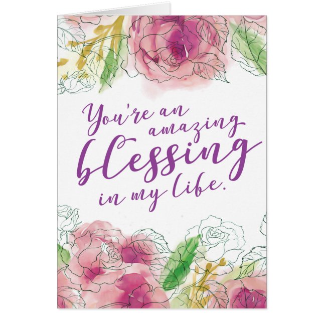 Cartão Você é uma bênção incrível em minha vida (Frente)