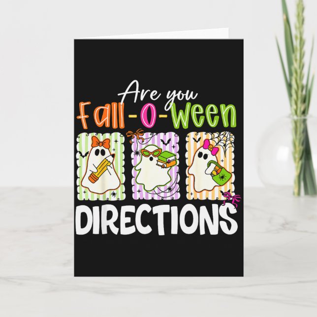 Cartão Você é uma Professora Fantasma Fofa de Direções Fa (Frente)