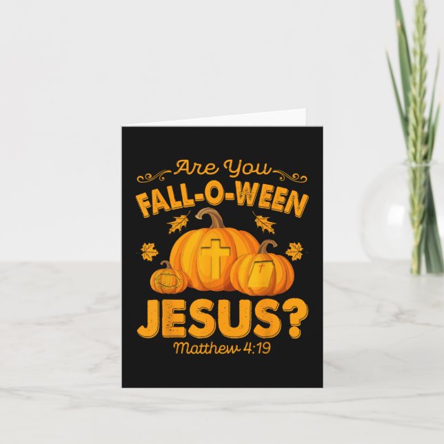 Cartão Você está caindo entre Jesus, Christian Pumpkin Ha (Frente)