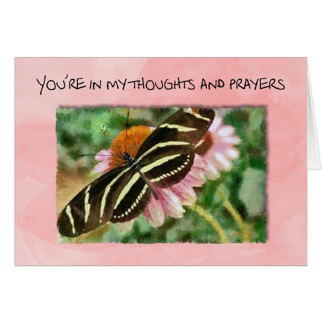 Cartão Você está em meus pensamentos durante tratamentos (Frente Horizontal)