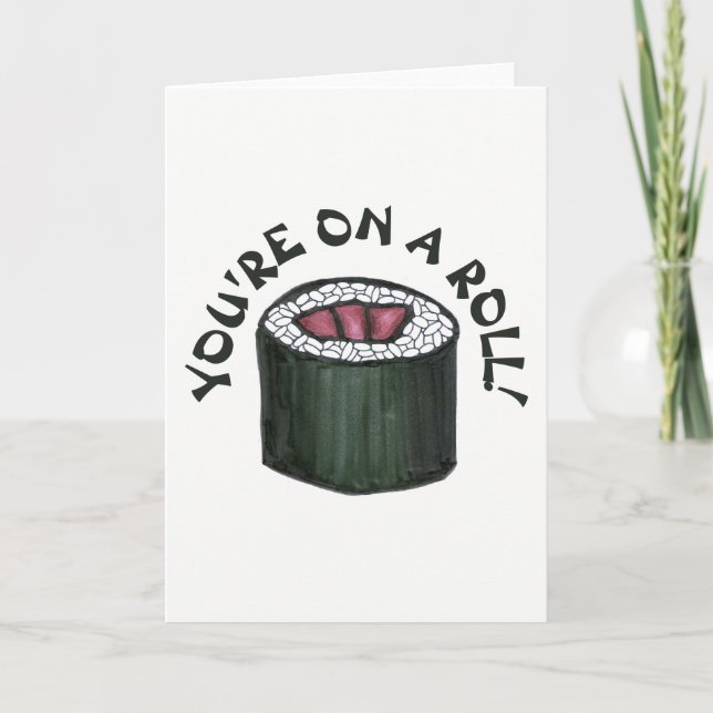 Cartão Você está em um atum picante japonês Comida (Frente)