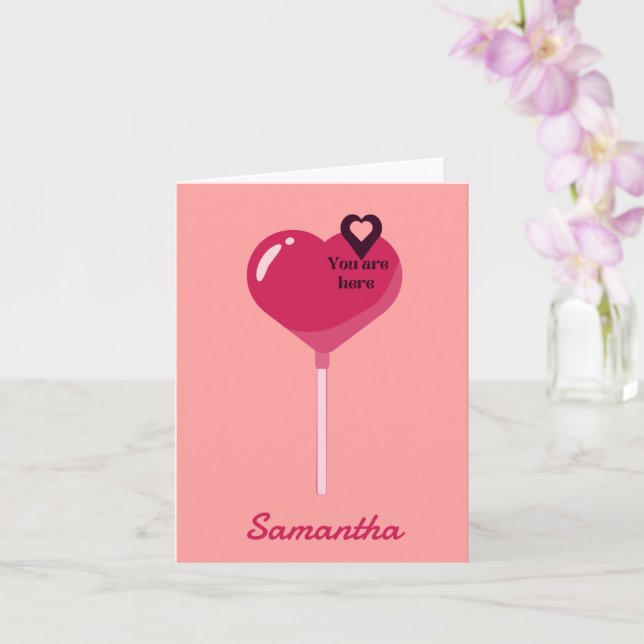 Cartão Você está no meu amor cardíaco rosa (Orquídea)