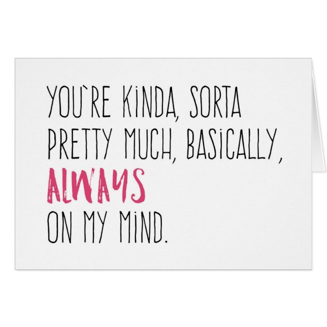 Cartão Você está sempre em minha mente (Frente Horizontal)