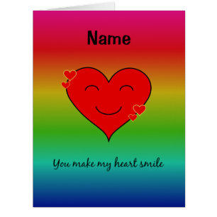 Cartão Você faz com que meu coração sorria o arco-íris ad