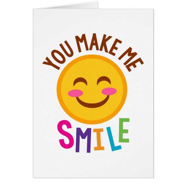 Cartão Você faz-me o sorriso Emoji (Frente)