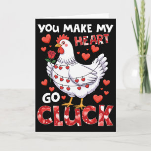 Cartão Você Faz Meu Coração Ir Cluck Galinha Engraçada do
