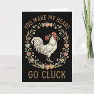 Cartão Você Faz Meu Coração Ir Cluck Galinha Engraçada do