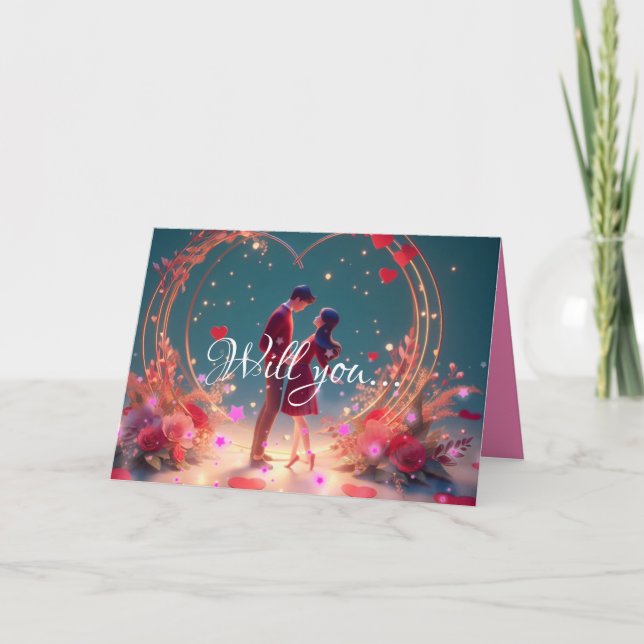 Cartão Você Me Casado? Proposta de casamento personalizad (Frente)