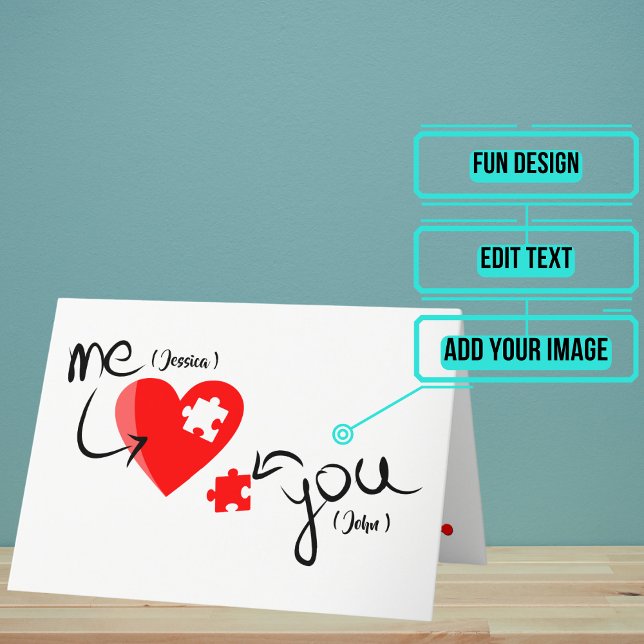 Cartão Você Me Completou No Aniversário Sentimental (This lovely sentimental card is a touching metaphor for that special person in your life.)