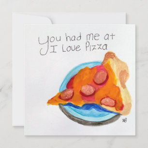 Cartão Você me conquistou com Eu Amo Pizza